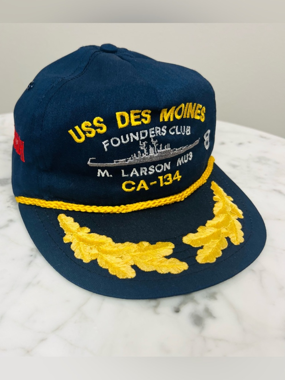 Vintage USS Des Moines (CA-134) Commemorative Cap –Dark Blue Naval Collector Hat